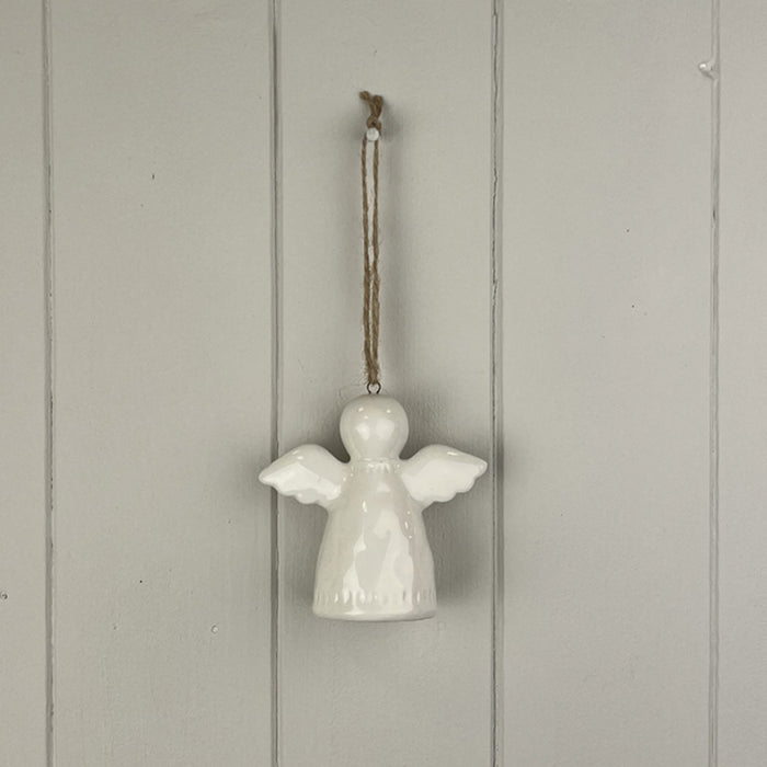 White Ceramic Hanging Angel Decoration