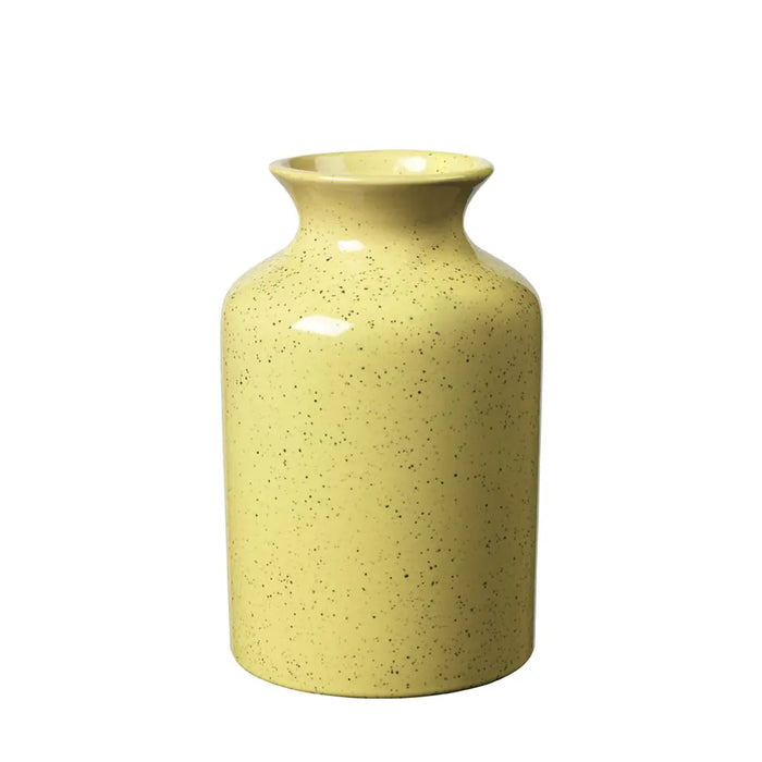 Ada Ceramic Statement Vase - Yellow Speckled - Height 23.5cm