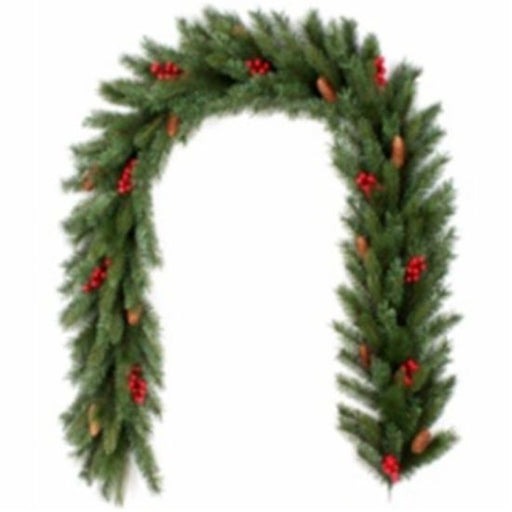 Large 8ft Spruce Garland with Berries & Cones