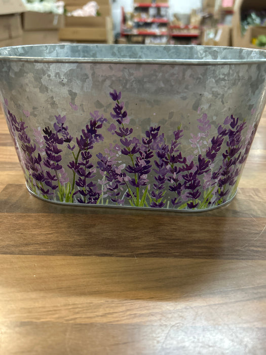 22cm Galvanised Lavender Trough