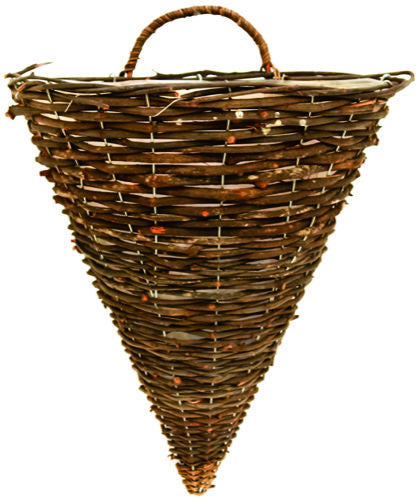 Black Rattan Wall Basket Cone 12"