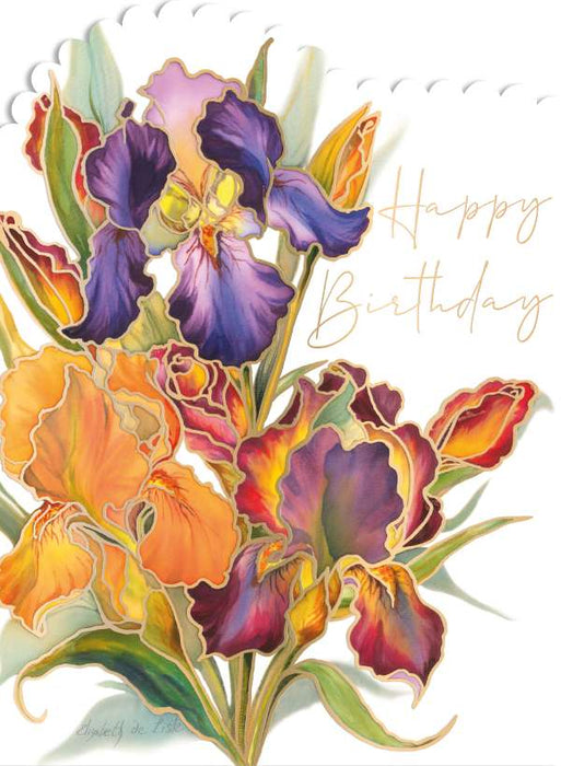 7x5 inch Card - Happy Birthday - Iris Flower Image