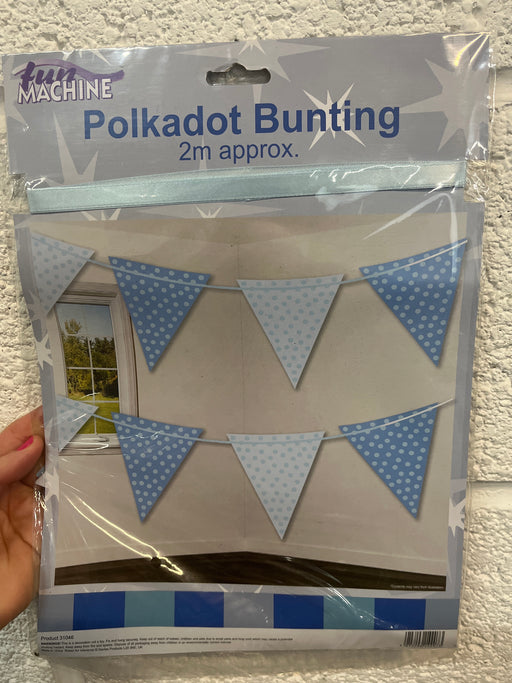 2m Blue Polkadot Bunting