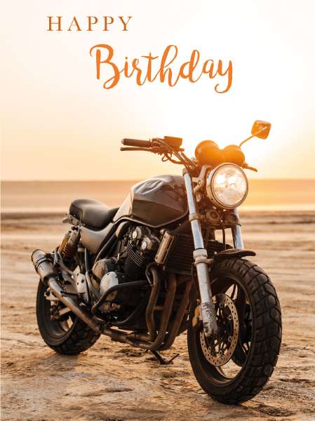 7x5inch Greeting Card - Happy Birthday - Bike on Sand Image