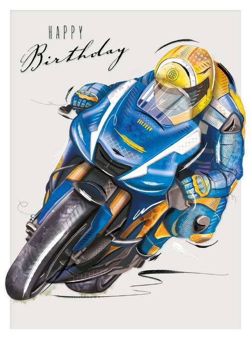 7x5inch Greeting Card - Happy Birthday - Racing Bike Sketch Image