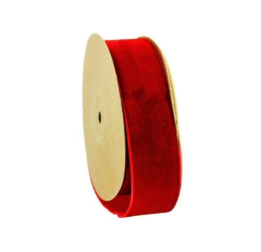 50mm Velvet Ribbon - Red - 50mm x 10m