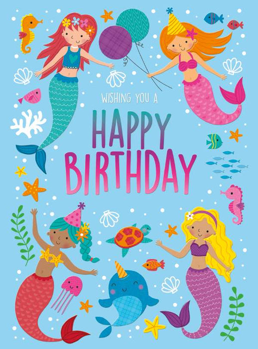 7x5" Card - Happy Birthday - Mermaid Image