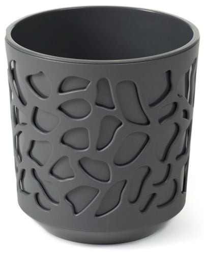 Duet Planter 19.5cm - Anthracite & Anthracite