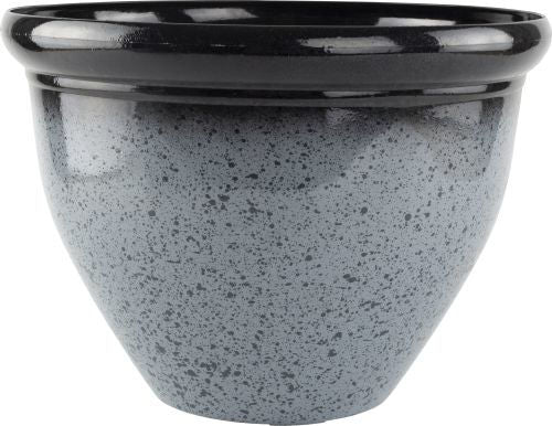 Ceramic Look Planter 30.5cm - Mottled Grey