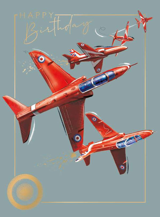 7x5inch Greeting Card - Happy Birthday - Red Arrows Aircraft Image