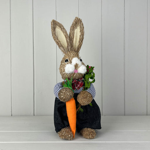 Rabbit Holding A Basket Of Flowers W11cm D12cm