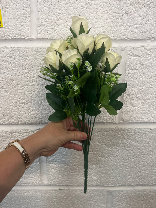 40cm ivory rosebud bush