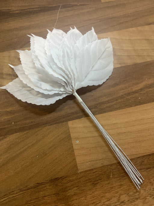 60mm white Rose Leaf Spray 12 Stems,may have rusty stems