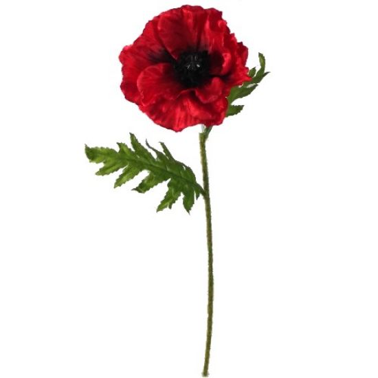 57cm Single Stem Red Poppy