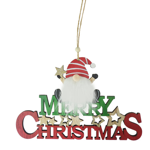 Gonk Wooden Merry Christmas Hanger x 30cm