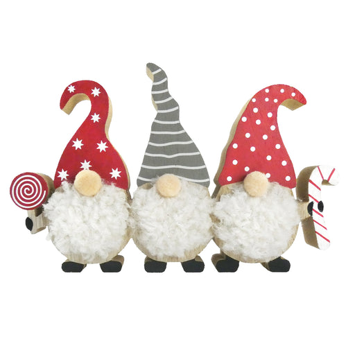 Wooden 3 Gonk Standing Decoration 23.5 x 15cm