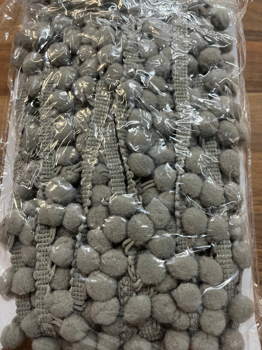 Pom Pom Trim - Grey - 10mm Bobbles - 10 Metre Card