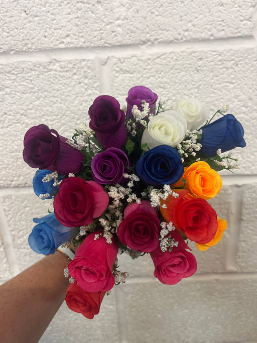 Assorted colour single stem rose bundle