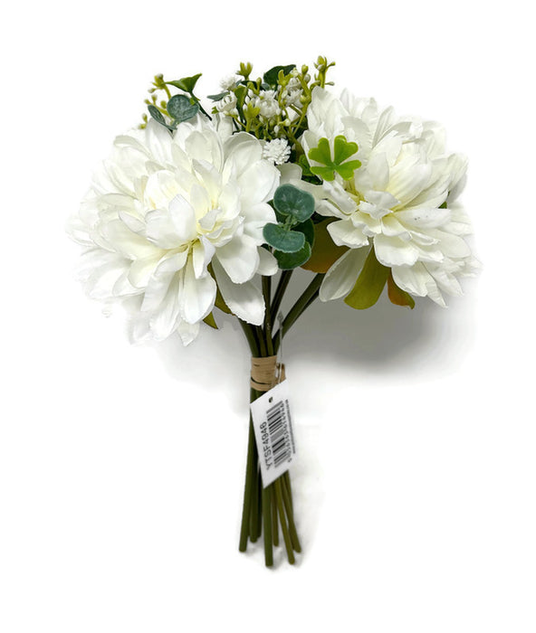 5 Head Dahlia Flower Bundle x Height 30cm - White