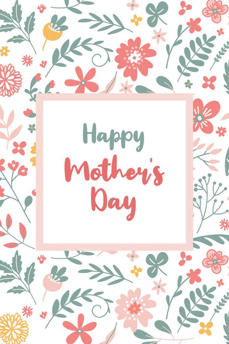 Mother's Day Flower Gift Cards -  Floral Print - Pack of 50 Cards