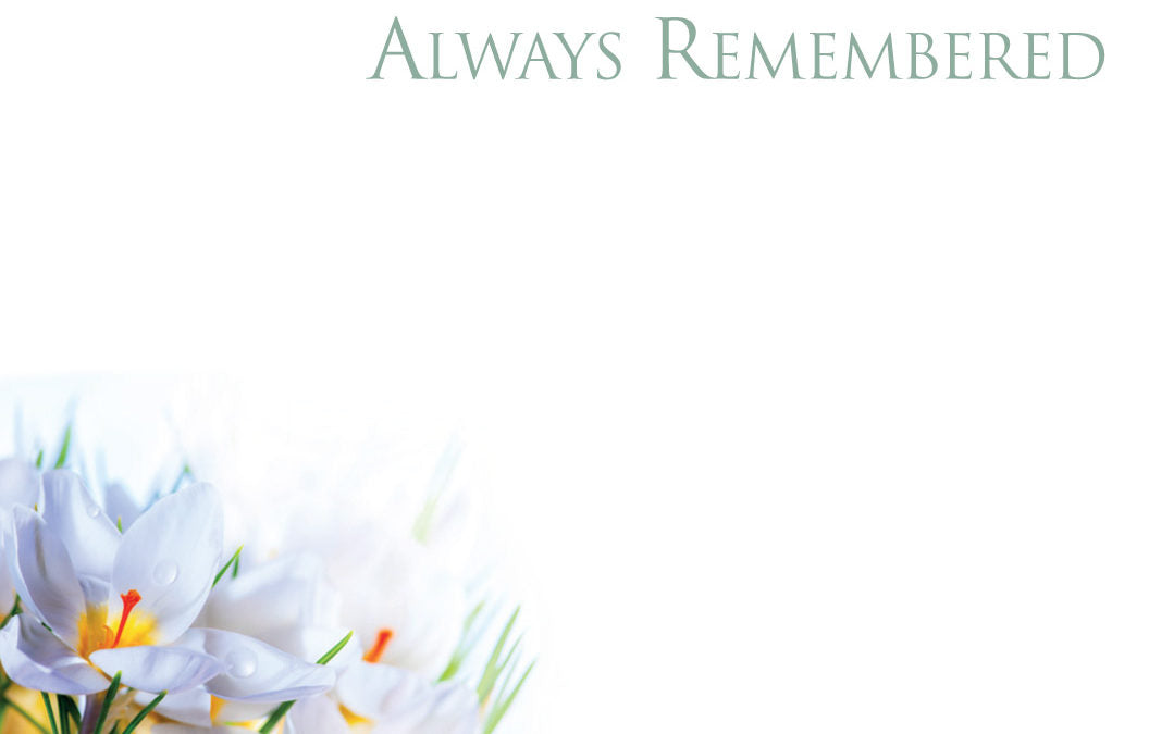 50  Florist Cards - Always Remembered