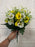 Yellow and white pansy bush