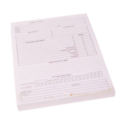 Florist Order Pad  x 200 Pages