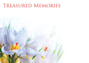6 Large Florist Sympathy Message Cards - 12.5 x 9cm - Treasured Memories