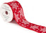Wired Edge Red White Burlap Snowflake Ribbon 63mm x 9.1m