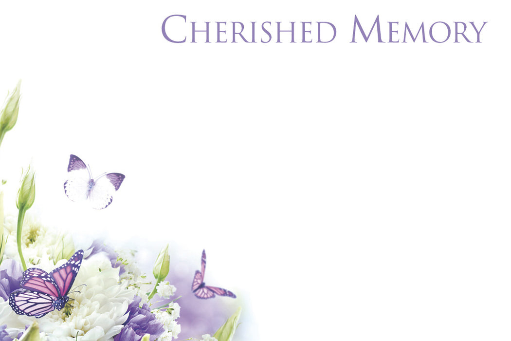 50  Florist Cards - Cherished Memory Butterflies