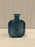 Blue Square Glass Bottle With Ribbed Design