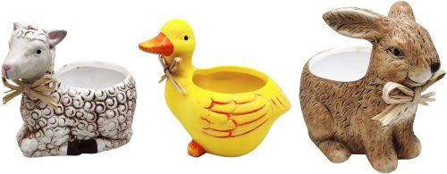 Single Ceramic Spring Pot - Lamb Duck or Rabbit - One Selected At Random