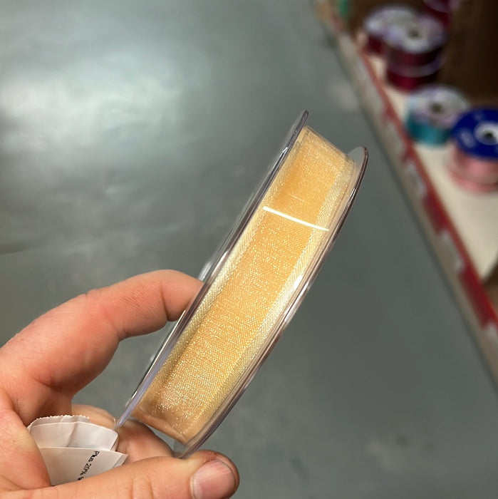 15mm satin edge organza - Champagne Cream