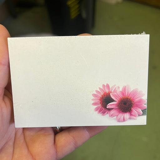 50 Blank Florist Cards - Pink Daisy