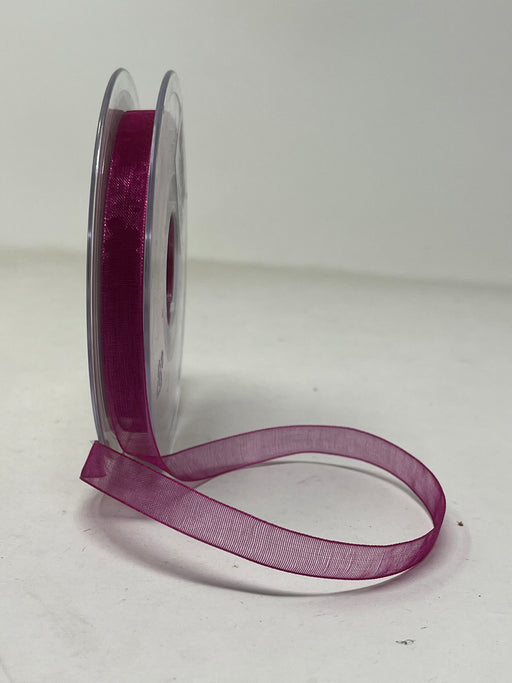 10mm x25m Organza Ribbon  - Burgundy
