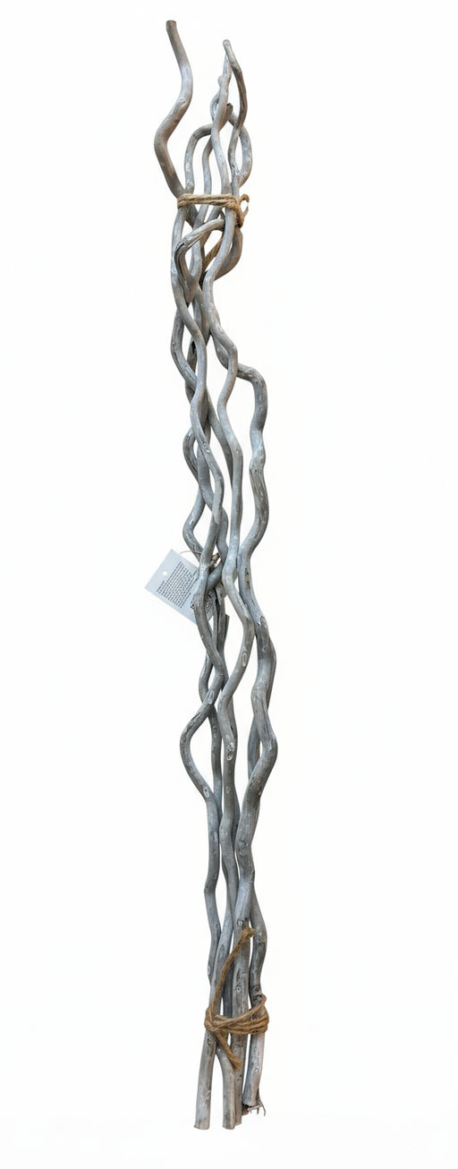 6 Twisted Willow Branches x H90cm - Grey