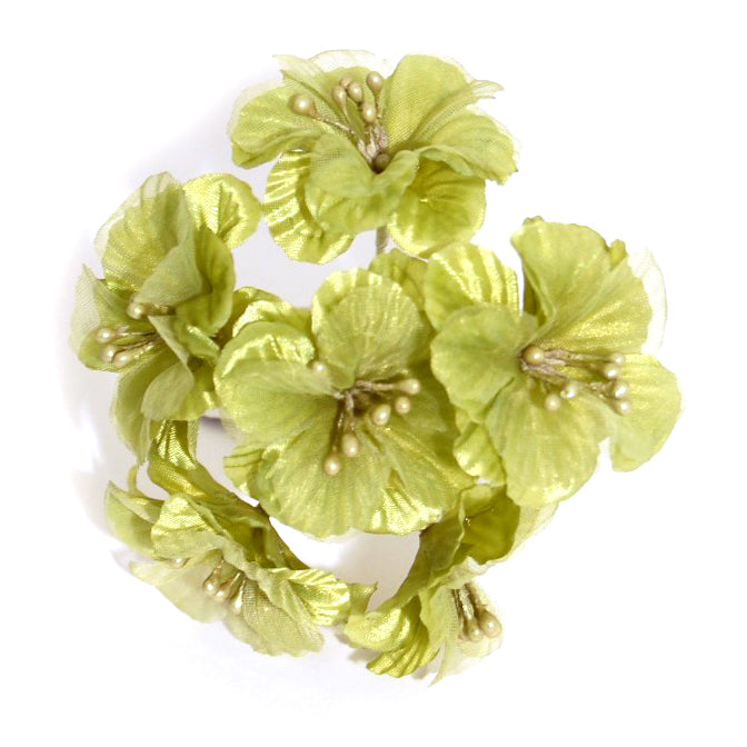 6 Bunches! Small Spring Blossom 5 Stem Lime - 5cm Head Size