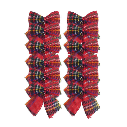 6cm Wired Tartan Bows x 12