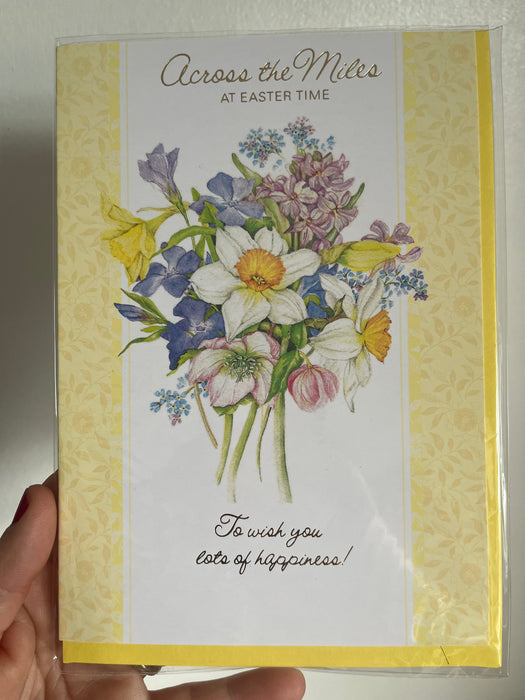 7x5" Card - Across the Miles at Easter Time - Mixed Flower Bouquet Image