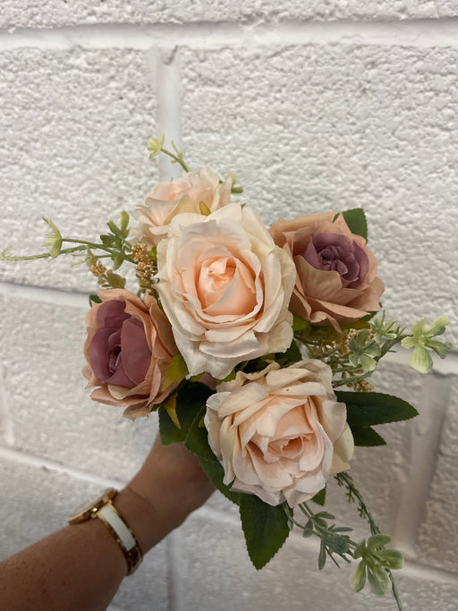 Discontinued 28cm rose bush peach and mocha tan shades
