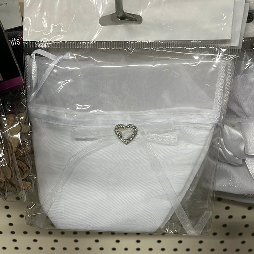 White diamante buckle satin dolly bag