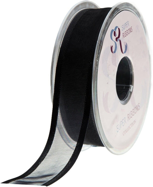 Black 10mm Satin Edge Organza x 25m