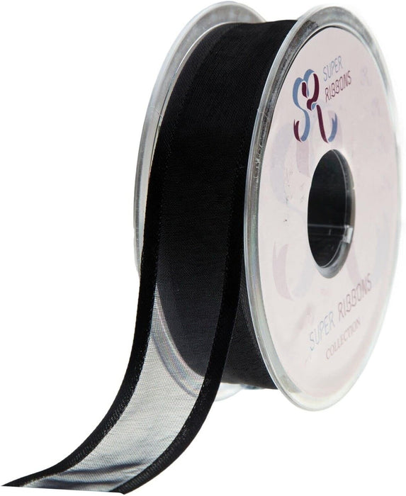 Black 10mm Satin Edge Organza x 25m