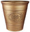 Classic Design Plastic Planter x 23cm - Embossed Olive Branch - Gold