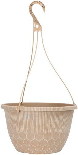 Bristol Hanging Basket 29cm - Powdered Ginger Stone Effect Plastic Planter