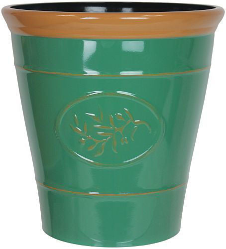 40cm plastic plant pots High Gloss Plastic Planter x 40cm - Embossed Olive Branch