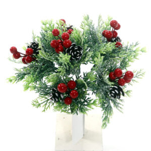 Snowy Fern & Pine Cone Pick