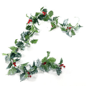 Green & Red Berry Holly Garland