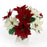 9 Stem Red & Ivory Velvet Poinsettia Bush