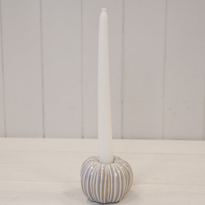Ceramic Natural Pumpkin Candle Holder